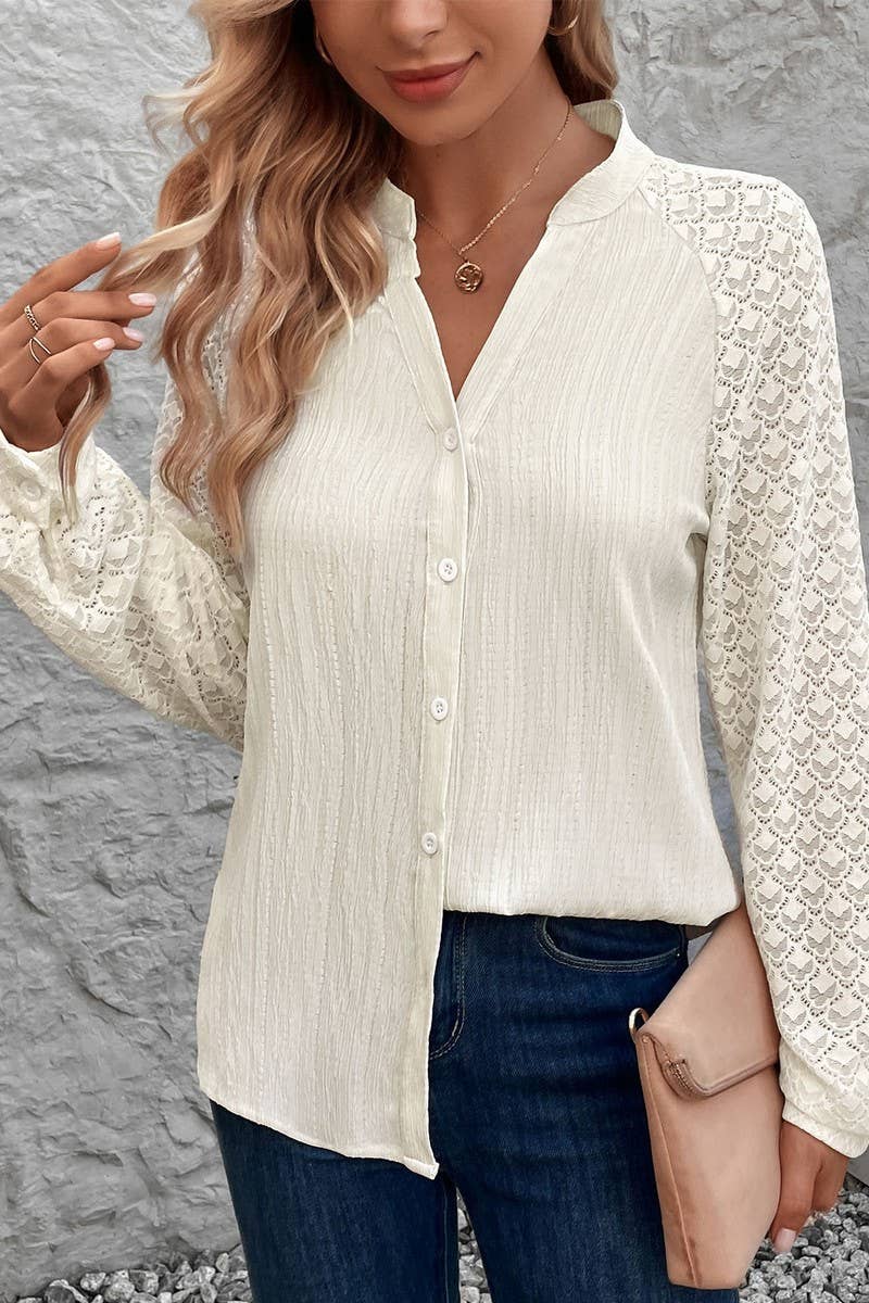 CWTBLL4078_TEXTURED STAND COLLAR BUTTON-UP SHIRT