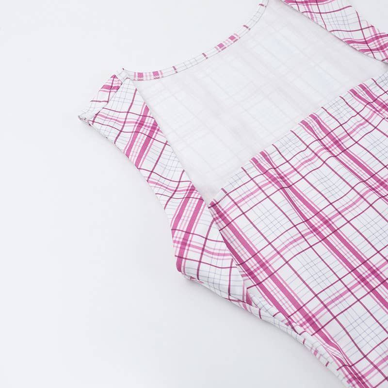 Chic Sexy Tank Top - Fitted Plaid Crop Top