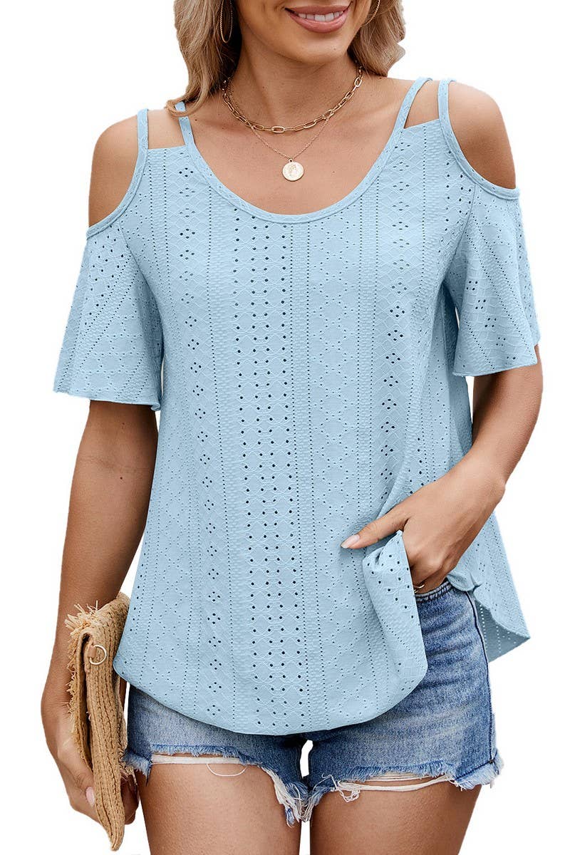 CWTBLS1722_DOUBLE STRAP OFF-THE-SHOULDER KNITTED CAMISOLE