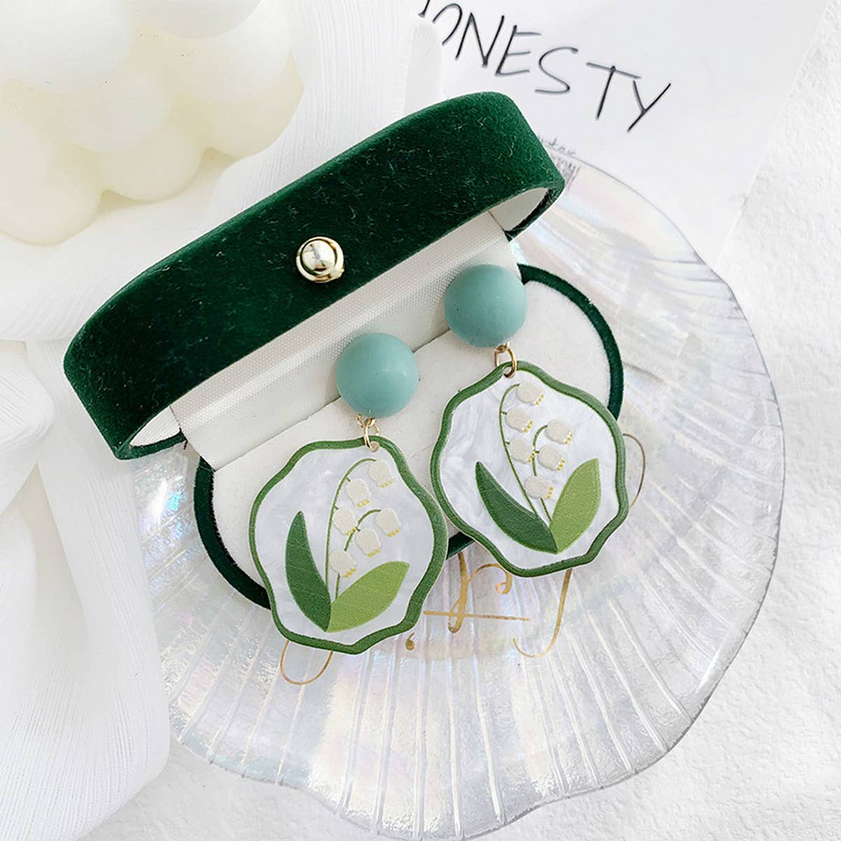XINLING OIL PAINTING ORCHID EARRINGS_CWAJE1625