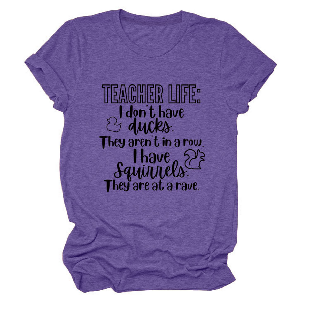 Casual Teacher Tee ??Round Neck Graphic Shirt_CWTTSL0479
