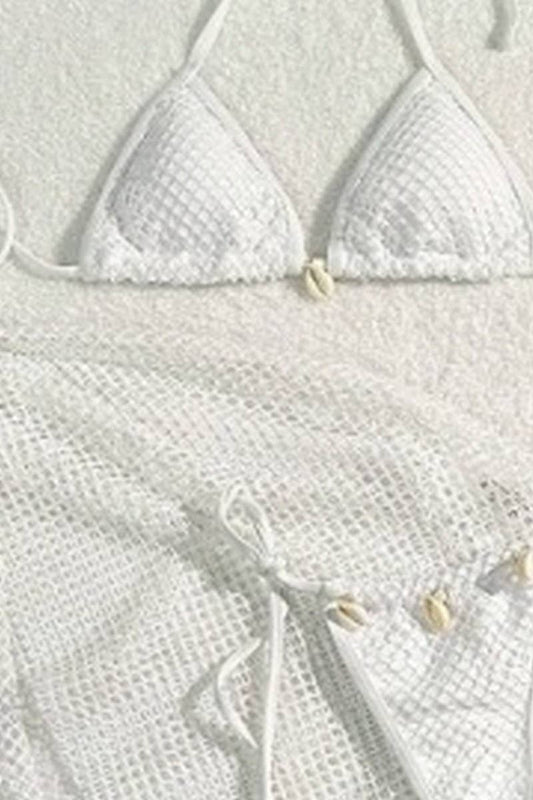 CWMW0869_SEXY LACE-UP MINI SWIMSUIT THREE-PIECE SET