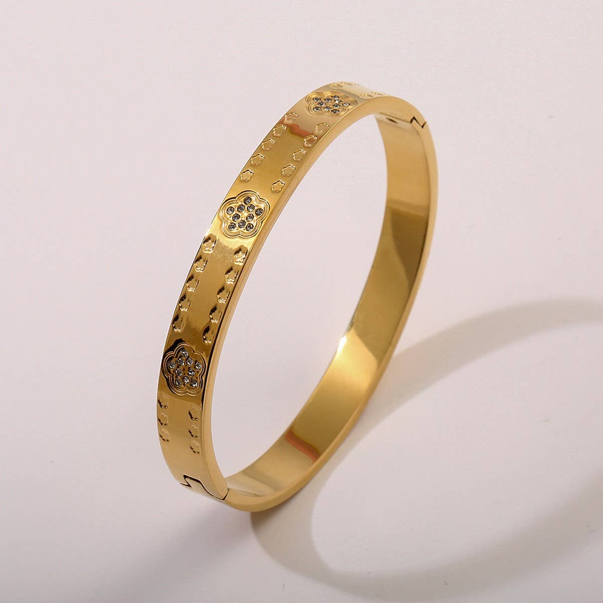 Classic 18K Gold Zircon Bracelet, Vintage Style