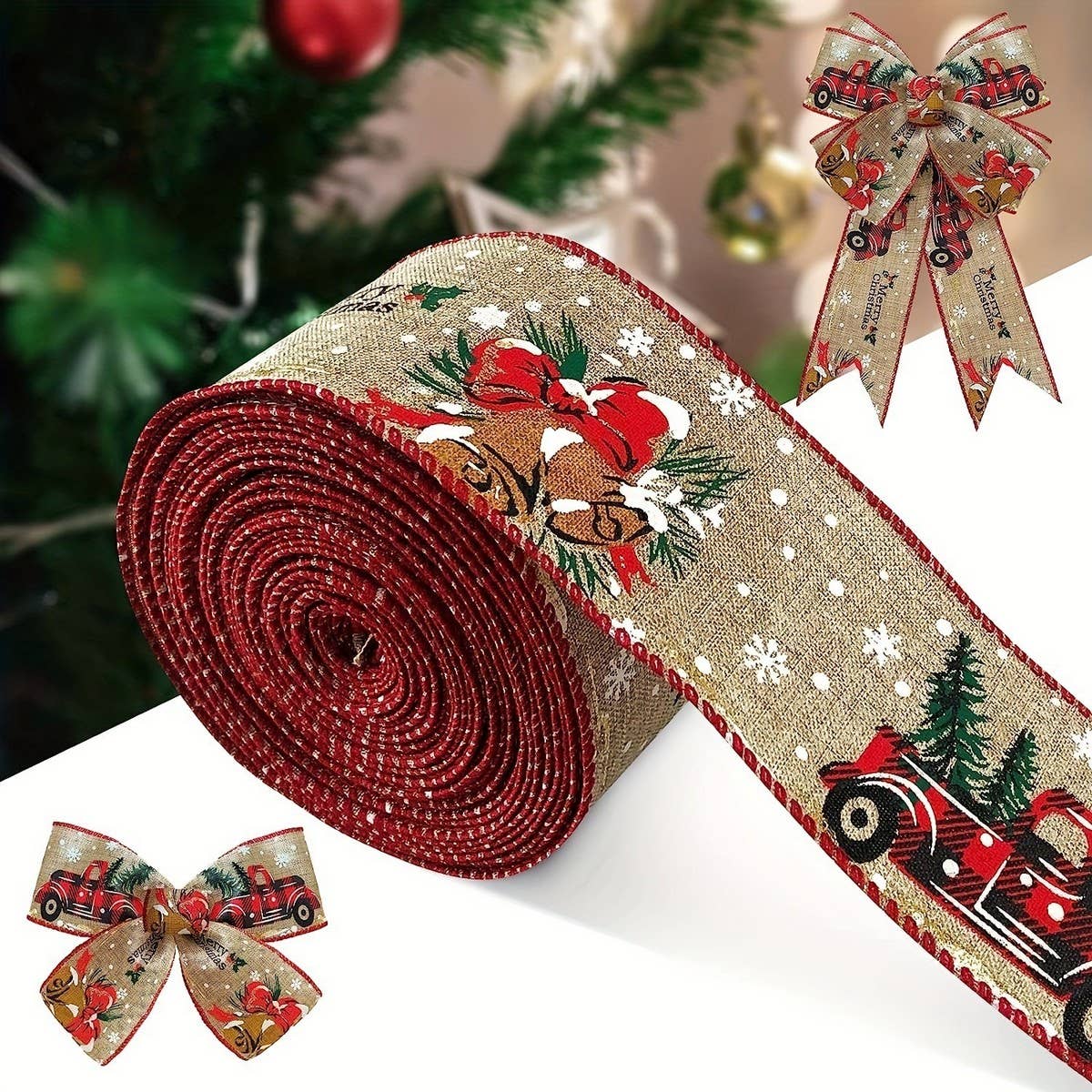 CWMM10207_CHRISTMAS  RIBBON ROLL HOLIDAY DECOR