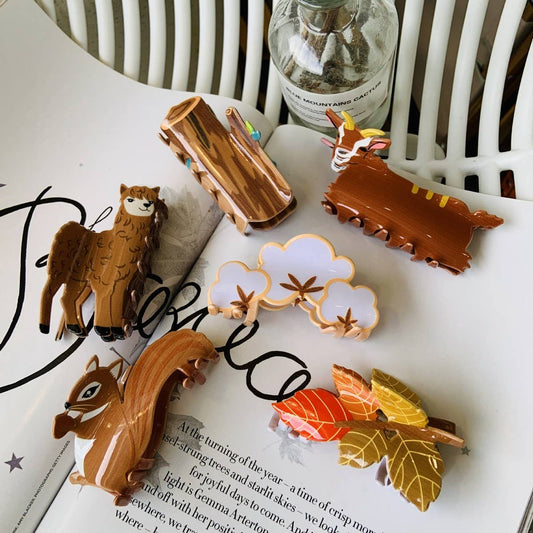 Acrylic Animal Hair Claw Clip, Farm & Fall Theme_CWASC1582