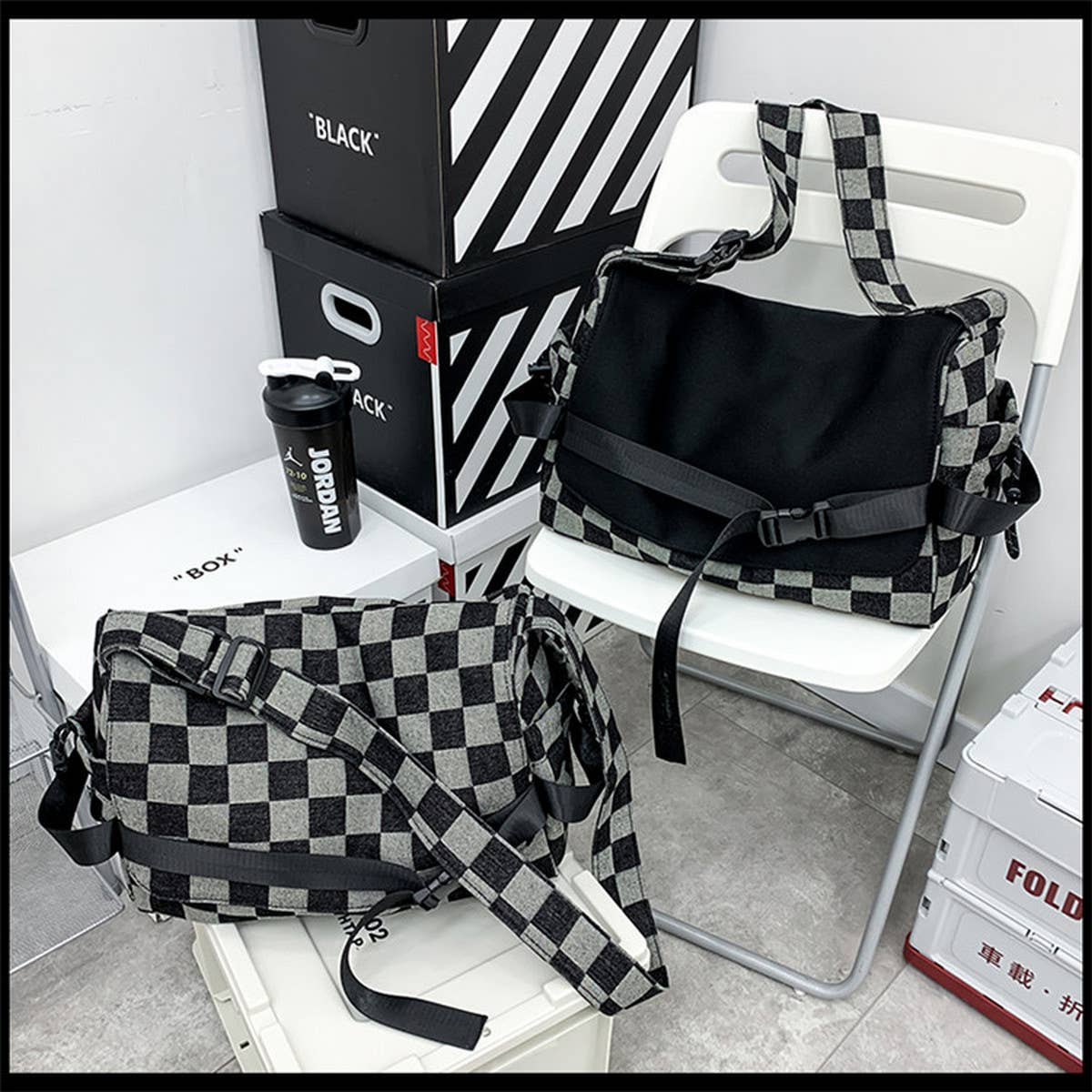 CASUAL PLAID SHOULDER CROSSBODY BAG_CWAB1606