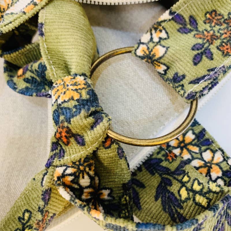 Floral corduroy flowers retro single-shoulder bag