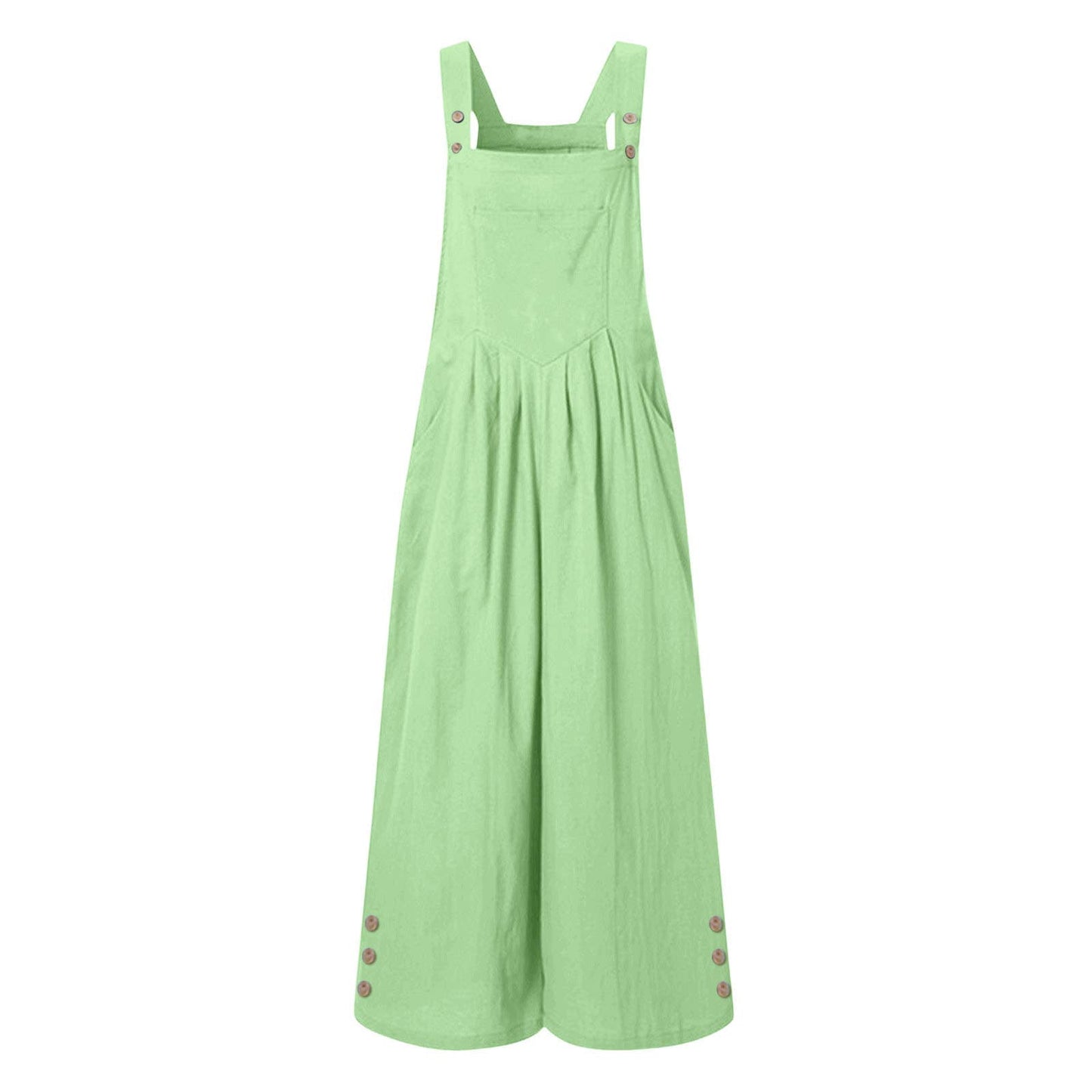 Casual loose sleeveless button-down jumpsuit