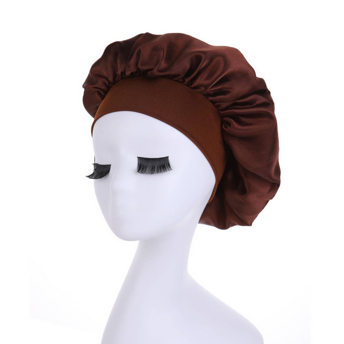 CWAHA6427_WIDE BRIM HIGH ELASTIC SATIN NIGHTCAP