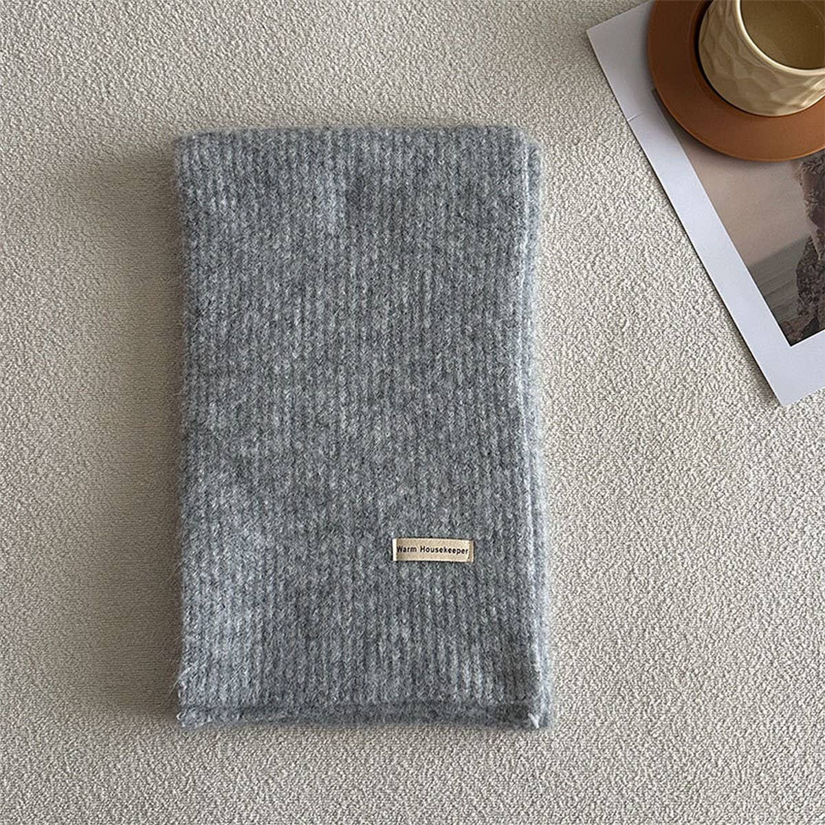 Winter solid wool blend scarf - soft and versatile