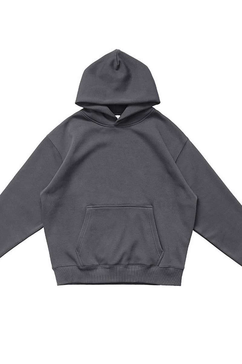 CWOHOL0765_SOLID COLOR THICKENED HOODED SWEATSHIRT