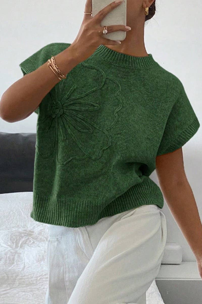 CWOV0716_SLEEVELESS EMBROIDERED KNITTED BACKLESS TANK TOP