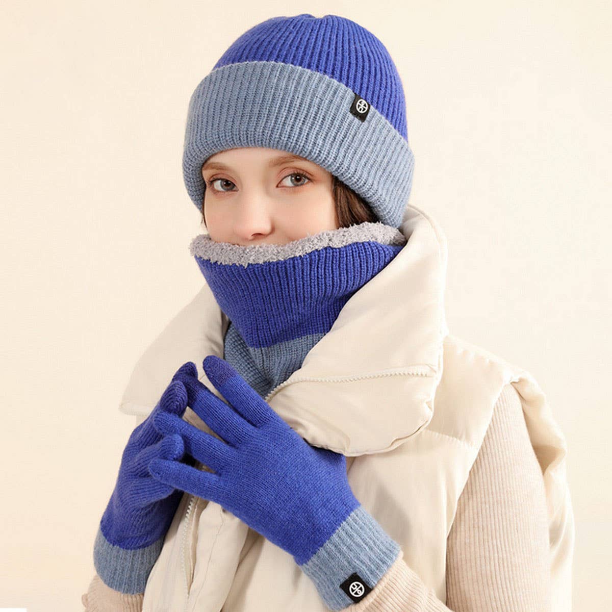 OUTDOOR COLD-PROOF DOUBLE-SIDED EARMUFFS SUIT_CWMM2793