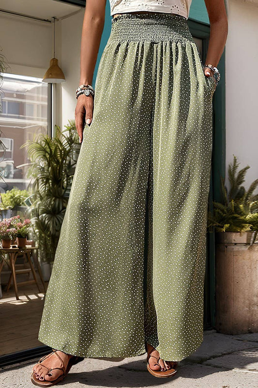 CWBLP0777_HIGH-WAISTED PRINTED ELASTIC WIDE-LEG TROUSERS