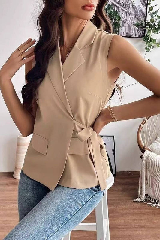 CWTTSL039_TEMPERAMENT COMMUTING SLEEVELESS CARDIGAN VEST