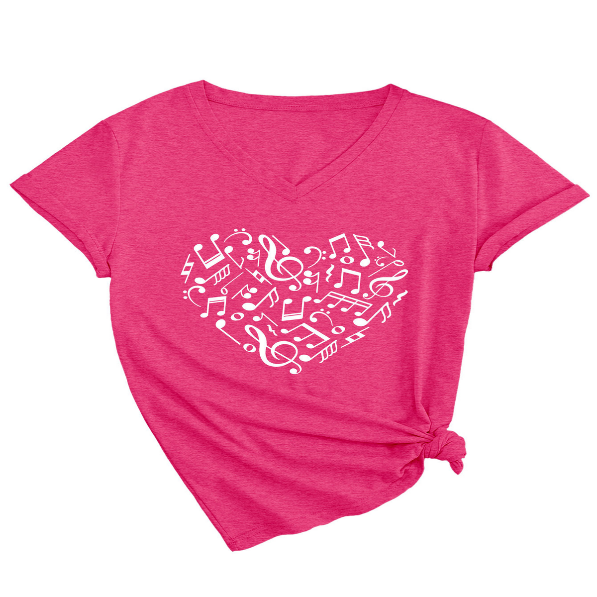 Heart and Music V-Neck T-Shirt ? Relaxed Fit