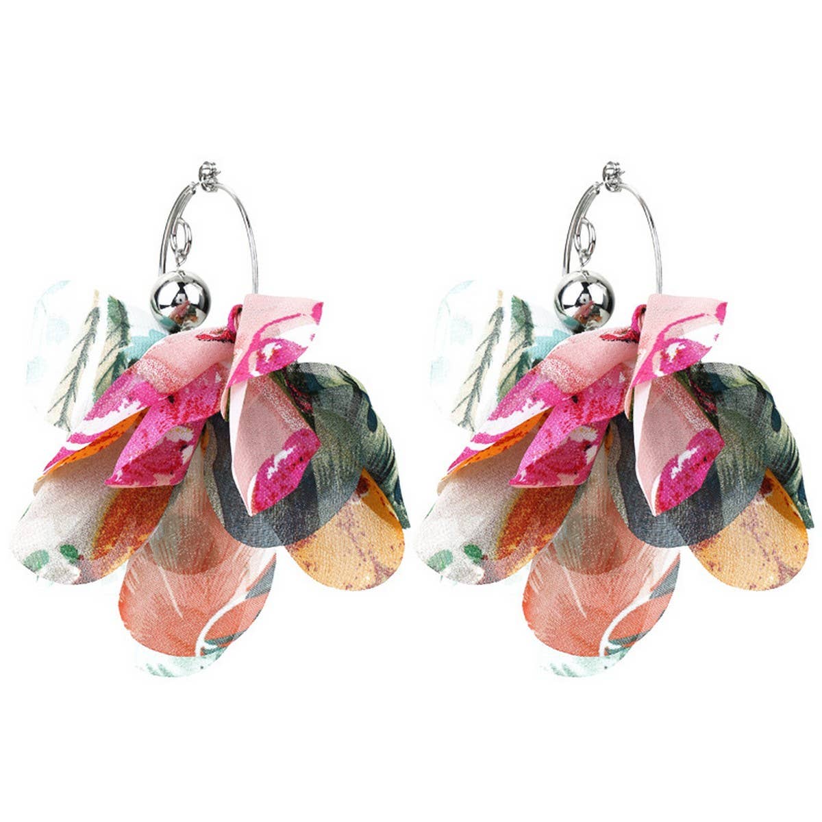 Handmade Fabric Print Hoop Earrings Bold & Unique