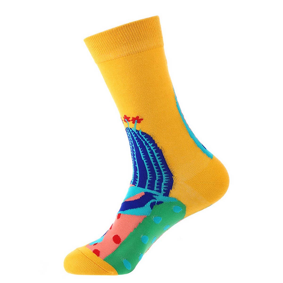 AUTUMN AND WINTER FLORAL MID-CALF SOCKS_CWMS1005