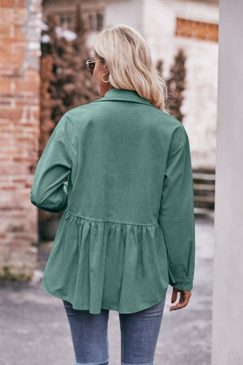 CWTSTL2189_AUTUMN POCKET CORDUROY LONG-SLEEVED SHIRT