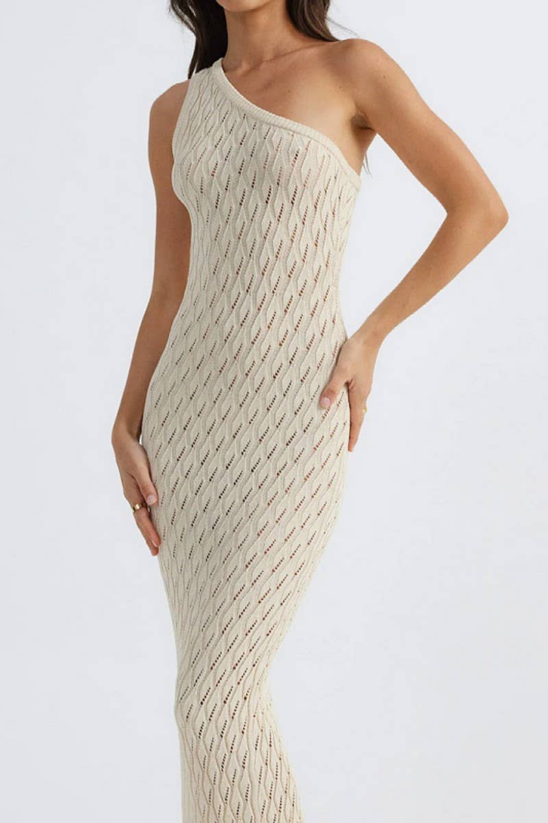 CWDMD5309_SUMMER SEXY HOT GIRL HOLLOW KNIT DRESS BLOUSE