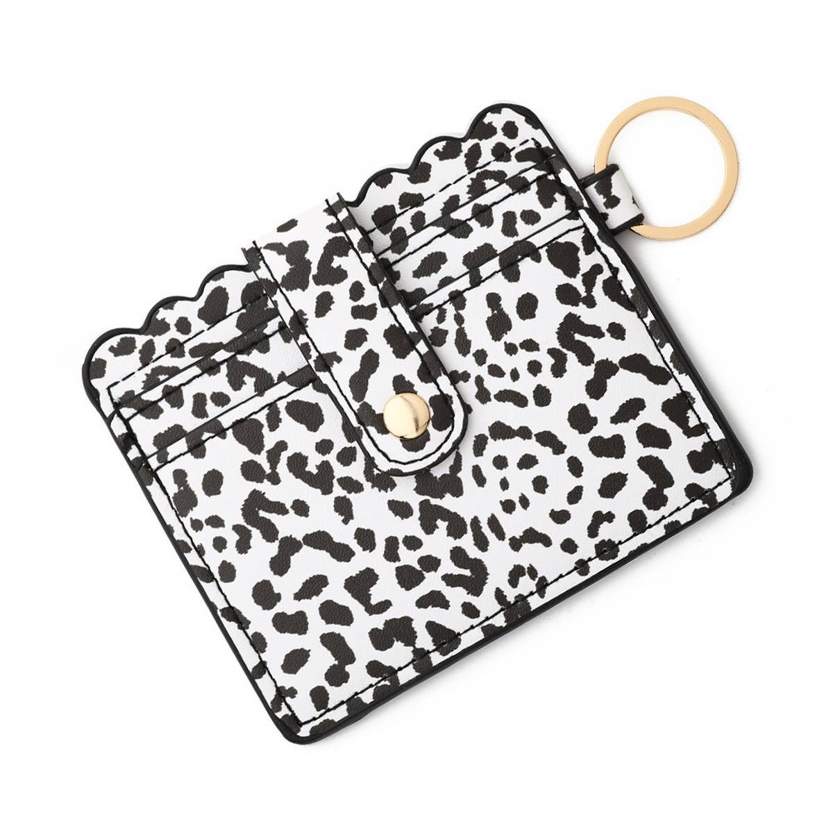 Leather Card Case with Keychain & Coin Compartment_CWAB4933