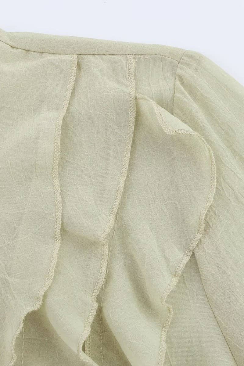 CWTTL2014_FASHION LAYERED SEMI-SHEER LONG SLEEVE SHIRT