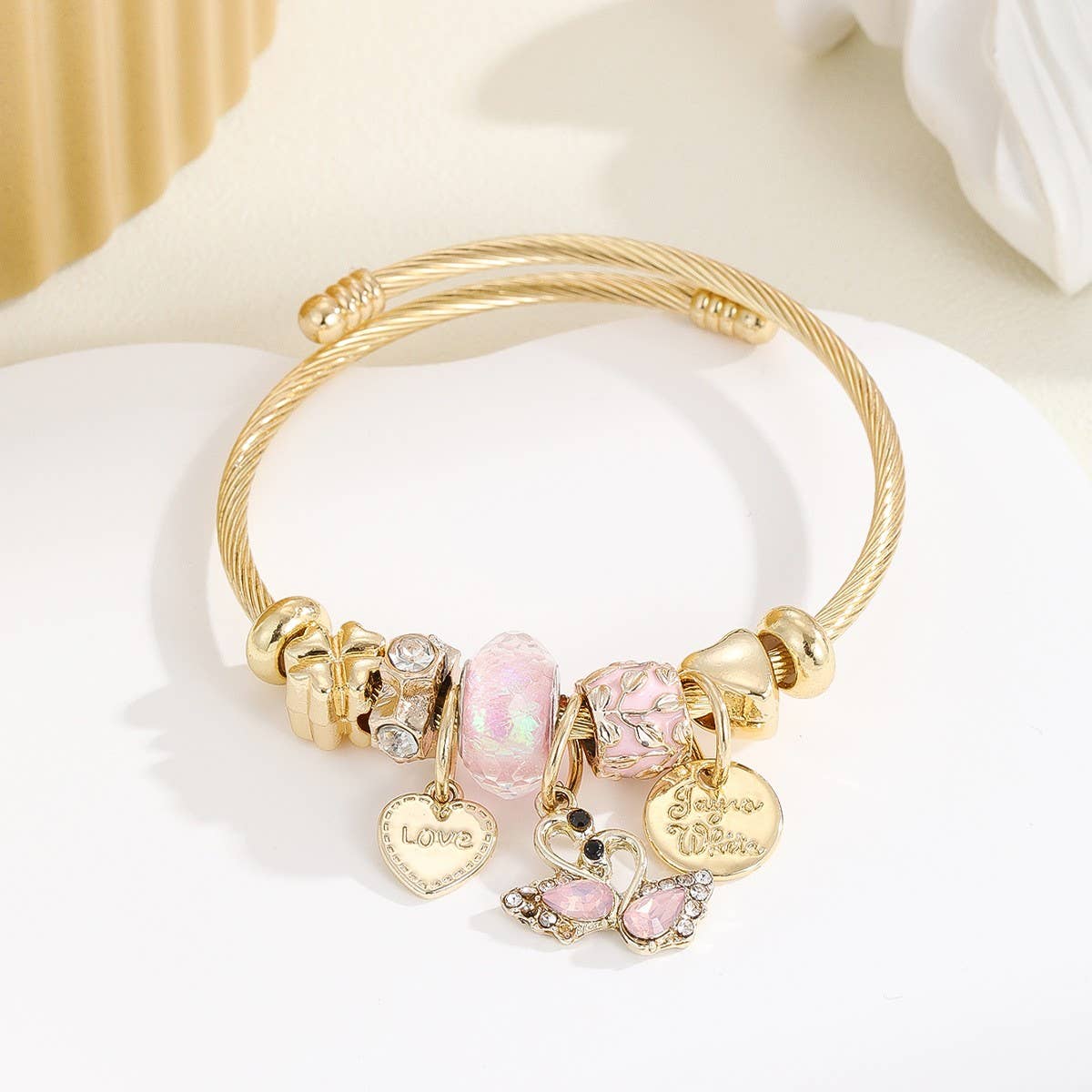 DIY Gold Stainless Steel Adjustable Couple Bracelet