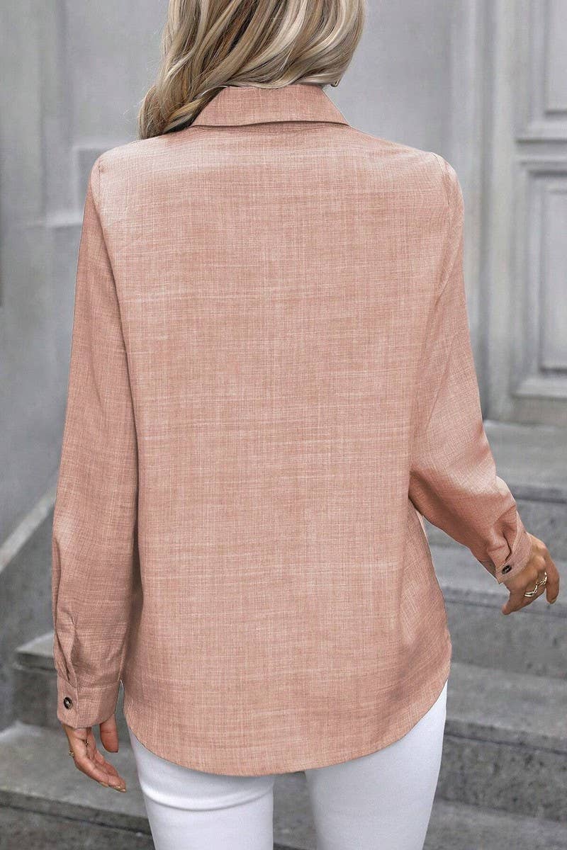 CWTTS1381_SPRING AND SUMMER SINGLE BREASTED LAPEL SHIRT