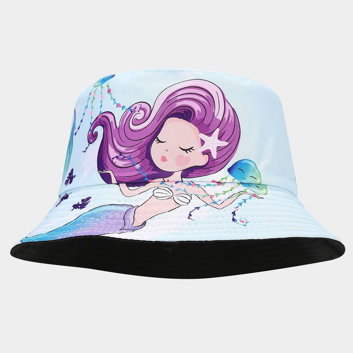 WOMEN SUN VISOR PRINTED DOUBLE-SIDED BUCKET HAT_CWAH1634