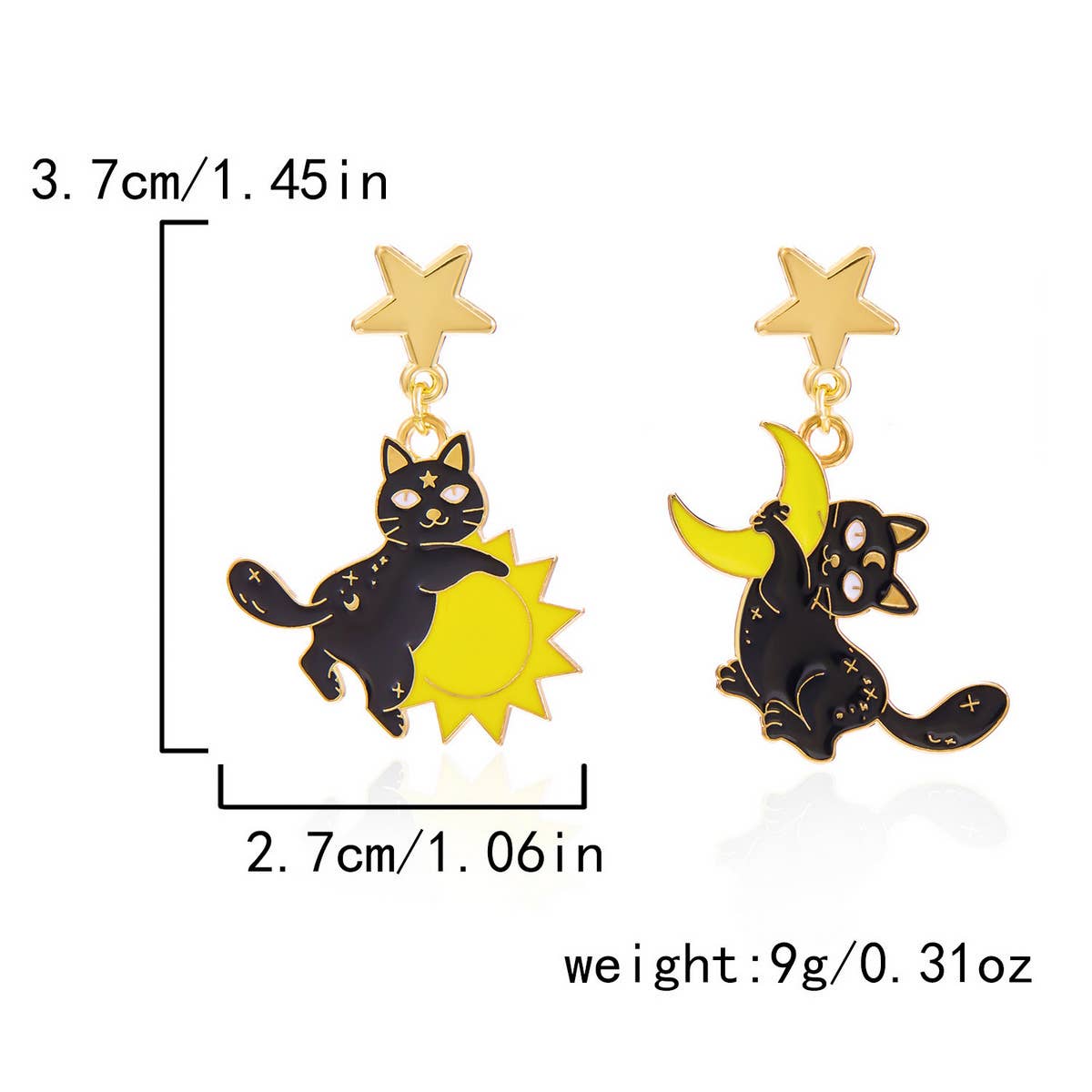 PUMPKIN SKULL BAT FUNNY HALLOWEEN EARRINGS_CWAJE2429