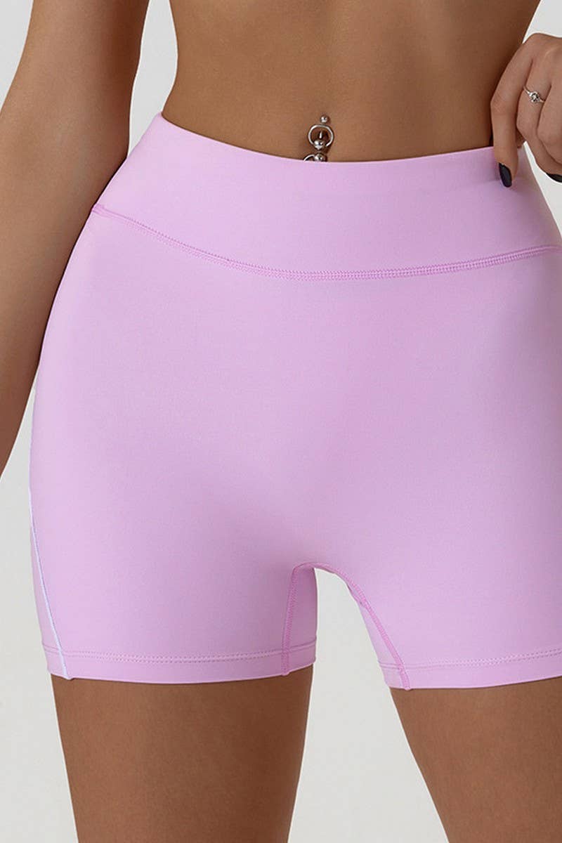 CWBSP0441_QUICK-DRYING SLIM HIGH WAIST SPORTS SHORTS