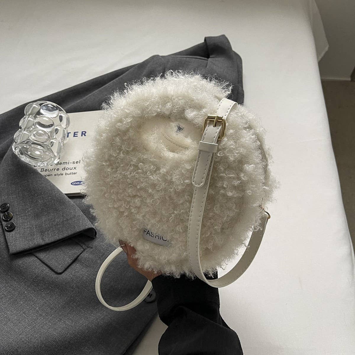 WINTER LAMB WOOL HANDBAG SHOULDER PLUSH BAG_CWAB3984