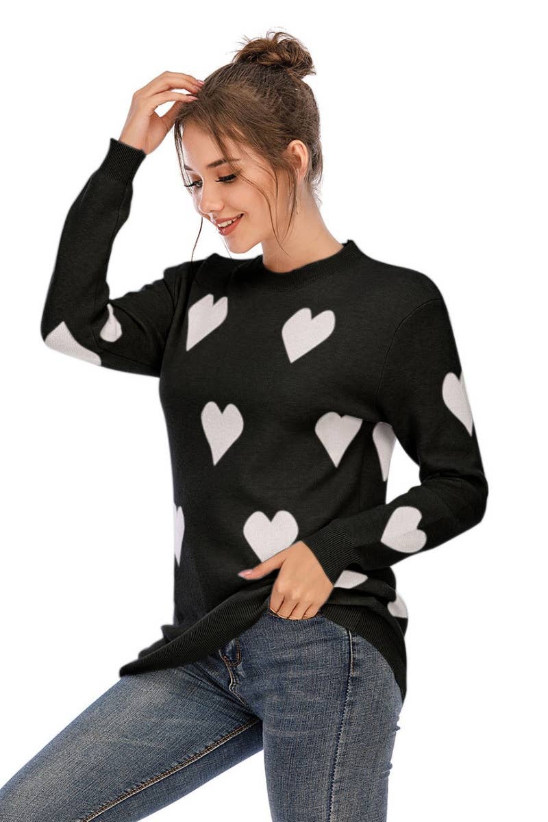 CWOSWL5199_LOOSE LOVE CREW-NECK LONG-SLEEVED SWEATER