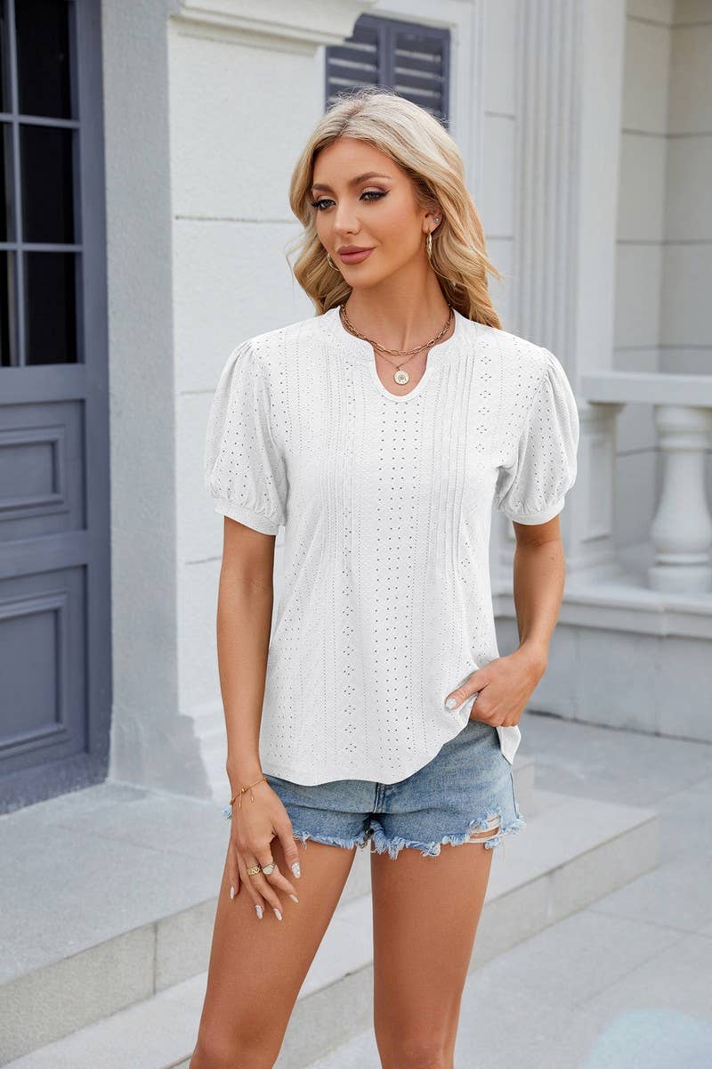 CWTTS0836_Round Neck Short Sleeve Knit Top