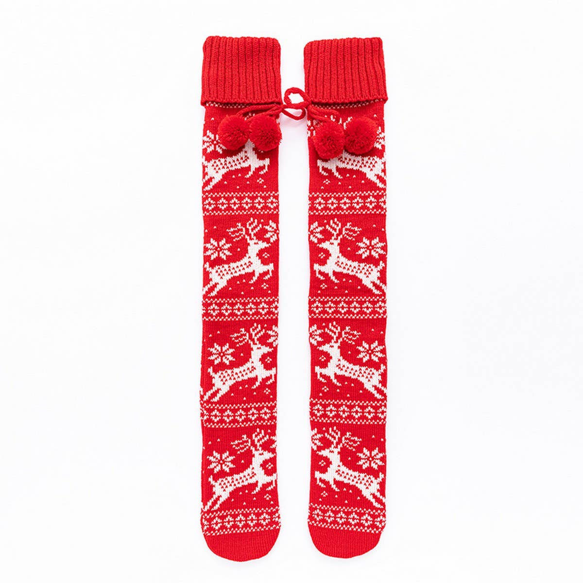 CHRISTMAS ELK BALL LONG KNEE-HIGH SOCKS