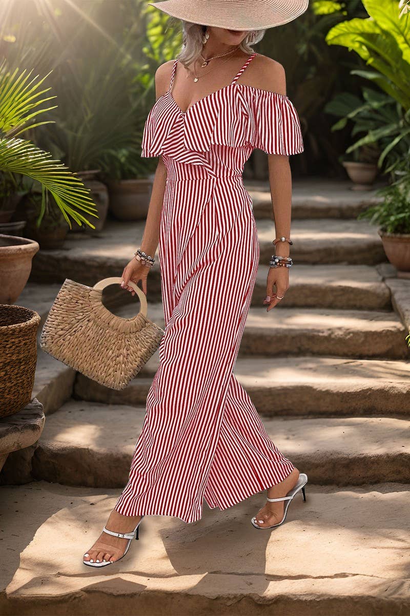 CWSJS0881_STRIPED SUSPENDERS WIDE-LEG JUMPSUIT