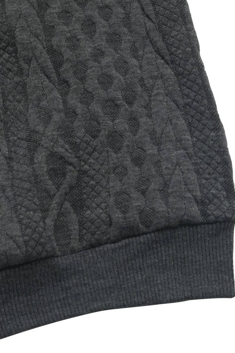 CWTBLL1221_TEXTURED LONG-SLEEVED SOLID COLOR SWEATSHIRT