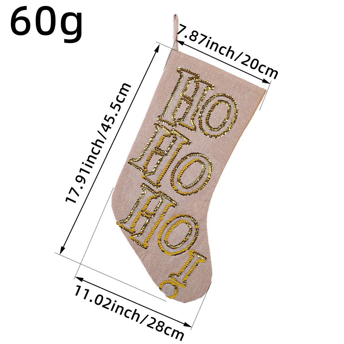 SEQUINED LETTER CHRISTMAS STOCKING CANDY BAG