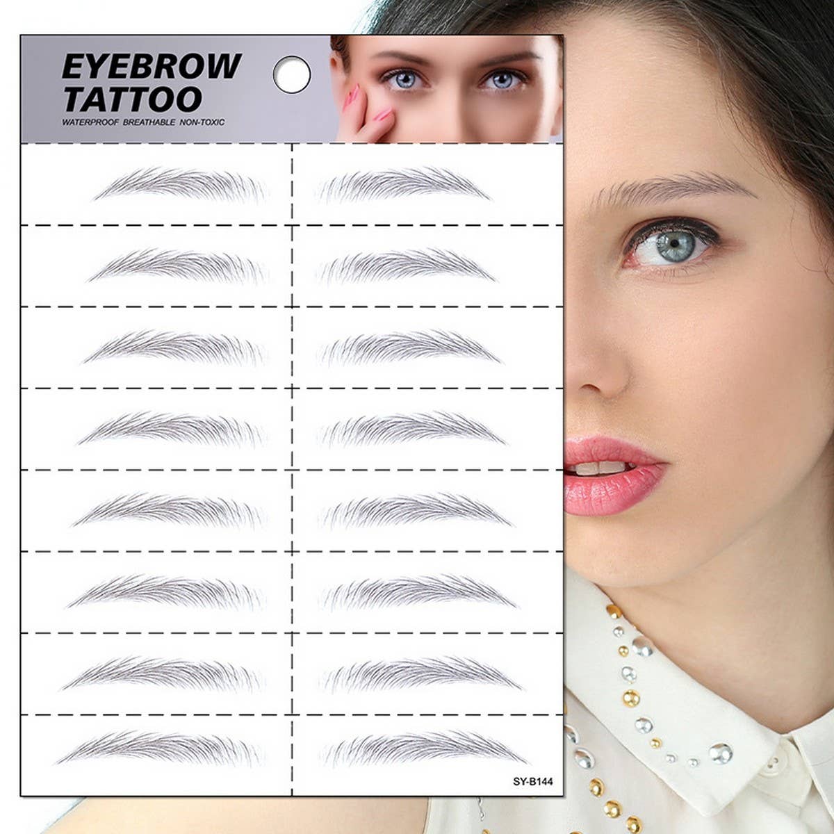 6D Waterproof Eyebrow Tattoo Stickers Realistic_CWMM8264