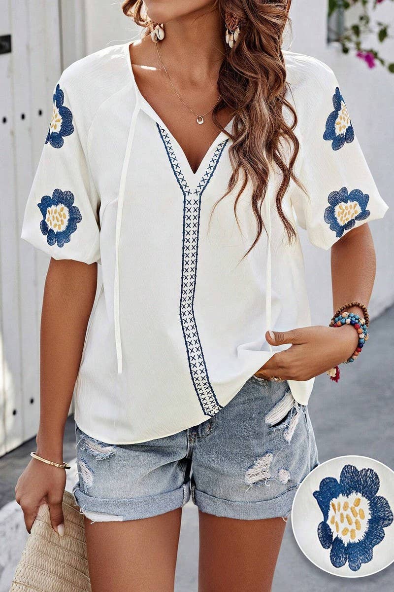 CWTSTS0678_SPRING AND AUTUMN DESIGN V-NECK LOOSE SHIRT