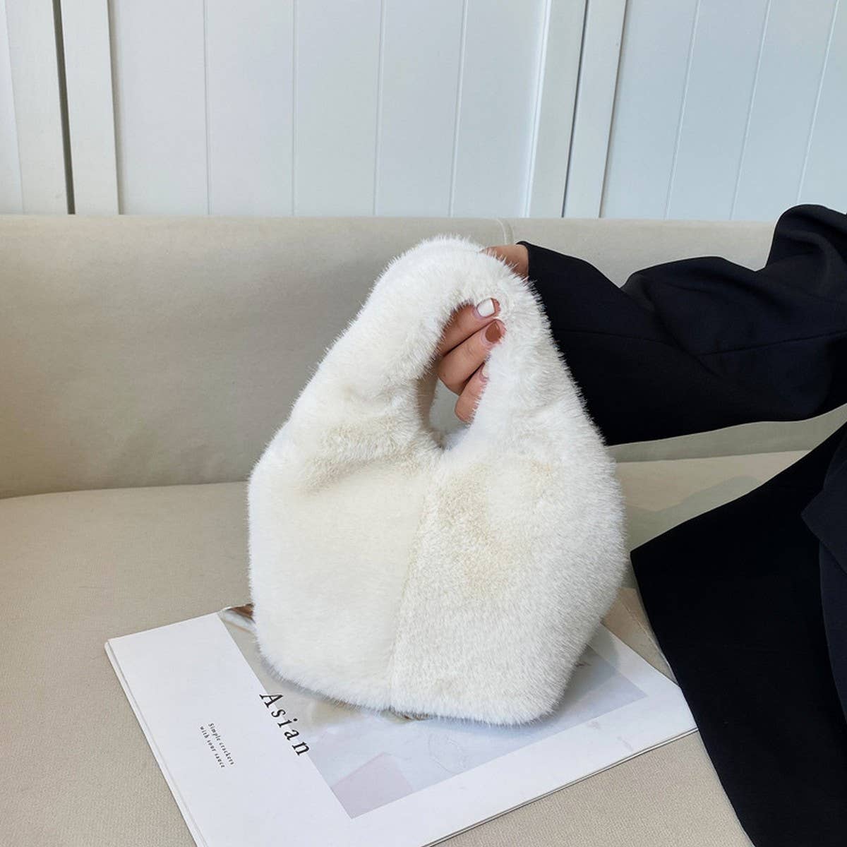 Faux Mink Fur Fluffy Handbag Women Shoulder Bag_CUAB00574