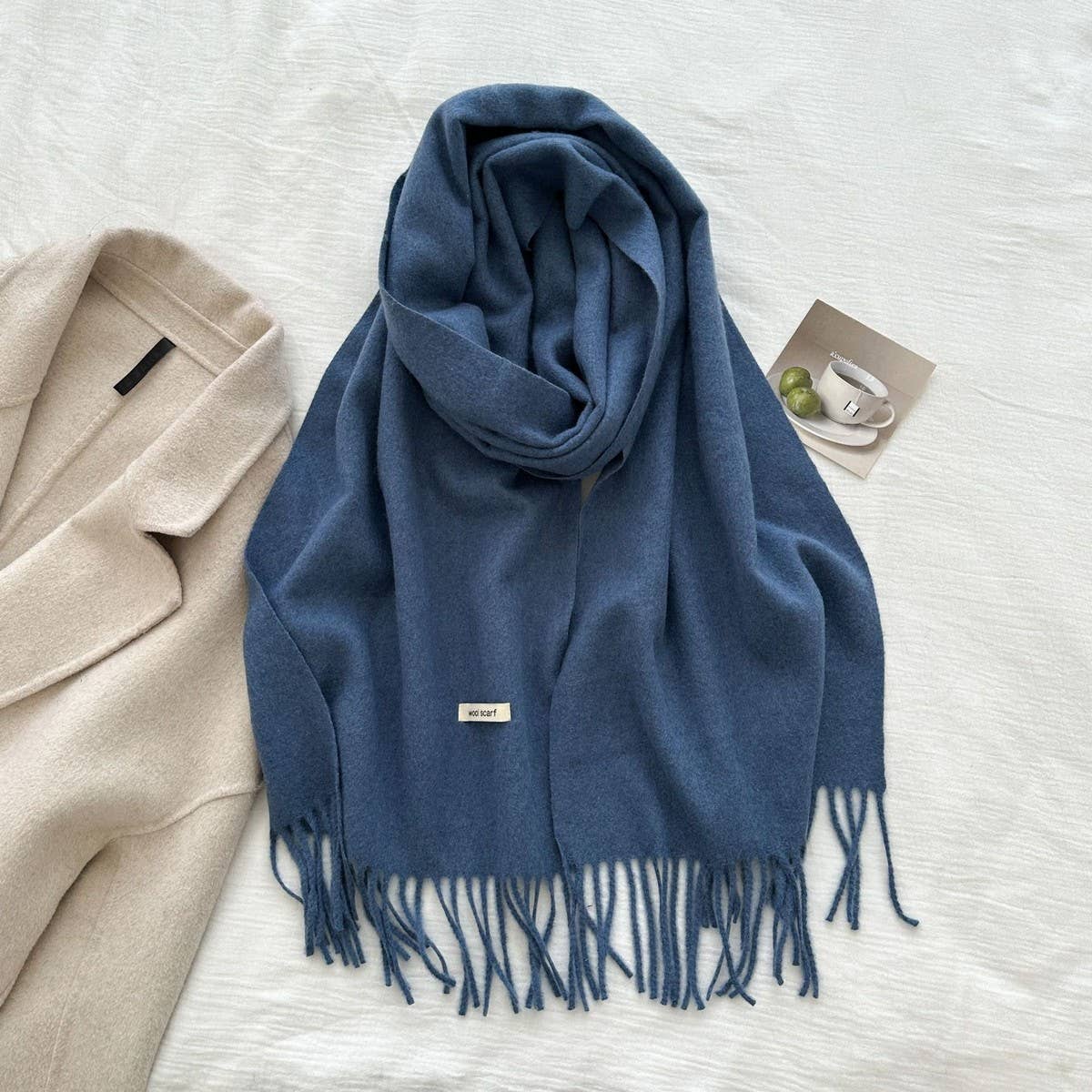 CWASC03137_SOLID WOOL WIDE SCARF WITH TASSELS FOR WOMEN MEN