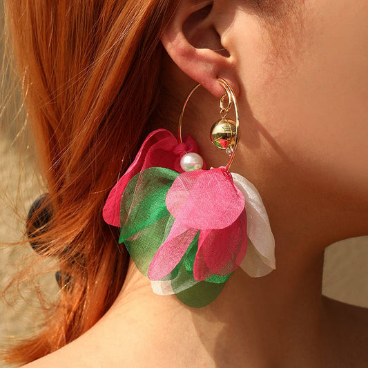 Bold Solid Fabric Hoop Earrings  Original Handmade_CWMM6278