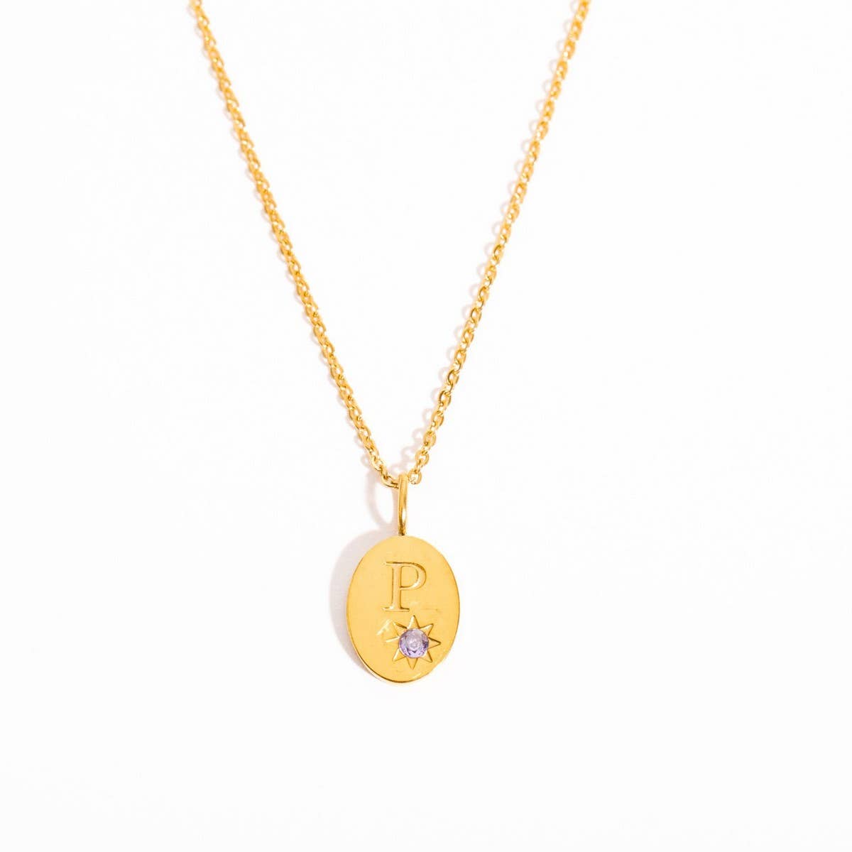 Stainless steel 26 letter zircon pendant necklace_CWMM5536