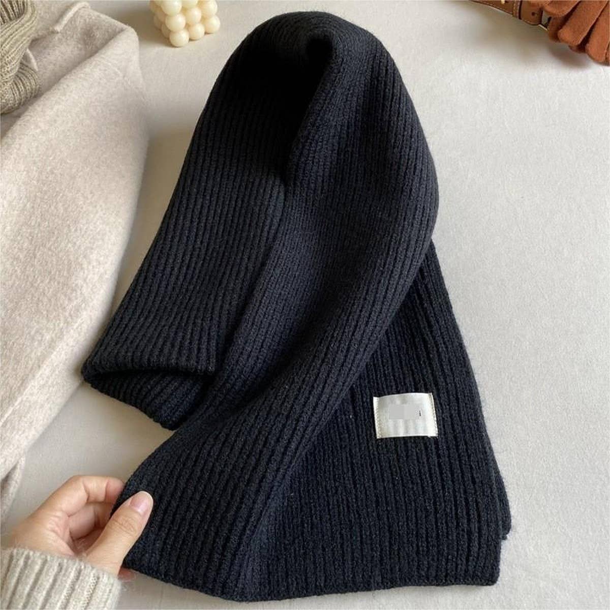 Plaid Knit Scarf - Soft Faux Cashmere Winter Wrap_CWASC1235