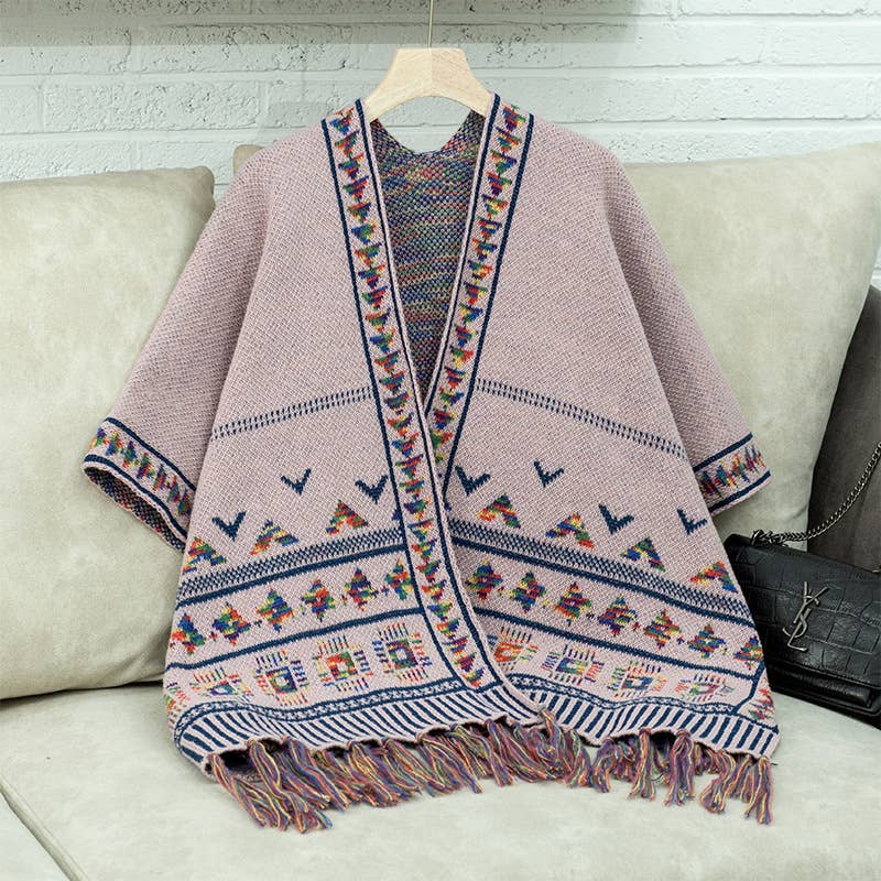 Casual loose jacquard cape cape coat