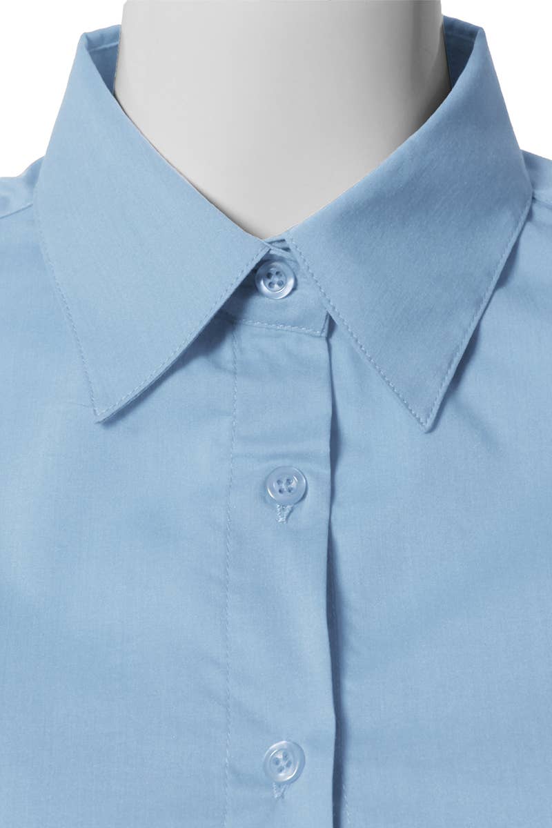 CWTSTS116_Basic Slim Fit Simple 3/4 Sleeve Button Down Shirt