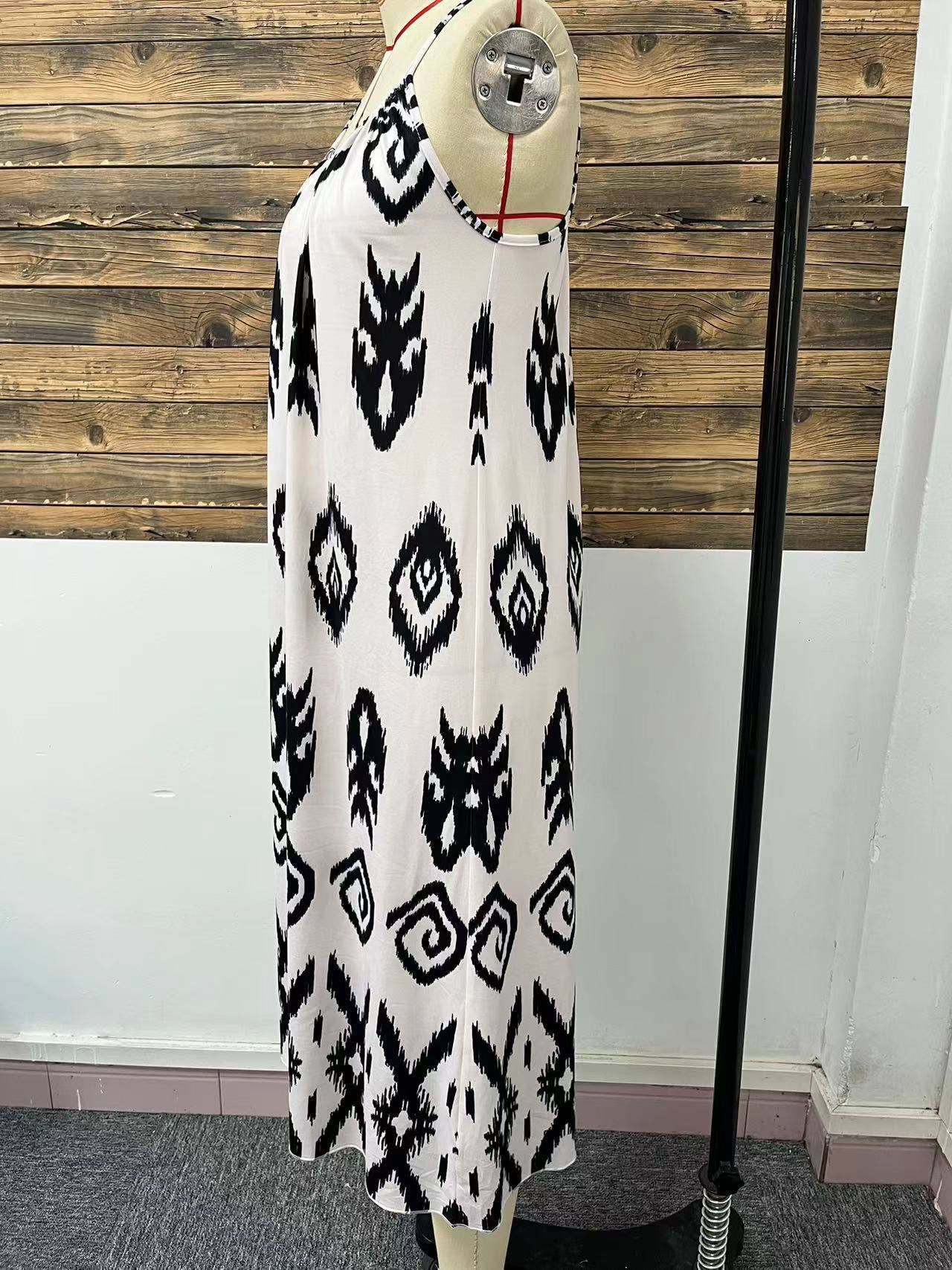 Fashionable versatile loose printed long dress
