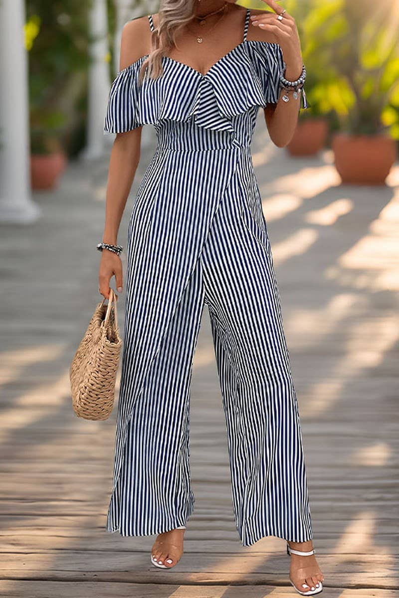 CWSJS0881_STRIPED SUSPENDERS WIDE-LEG JUMPSUIT