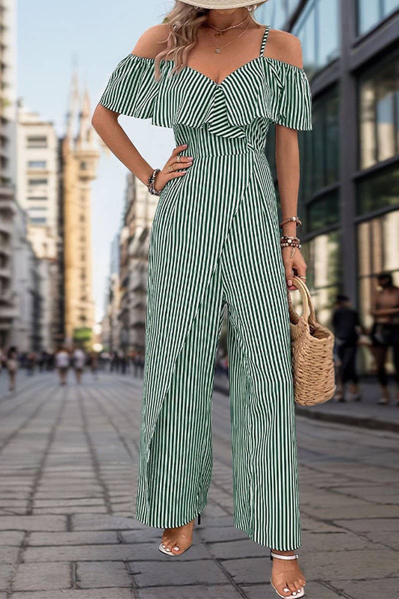 CWSJS0881_STRIPED SUSPENDERS WIDE-LEG JUMPSUIT